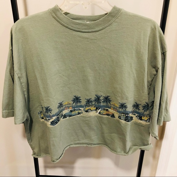Newport Blue Oversized Greenish Cropped Tee - Picture 9 of 15